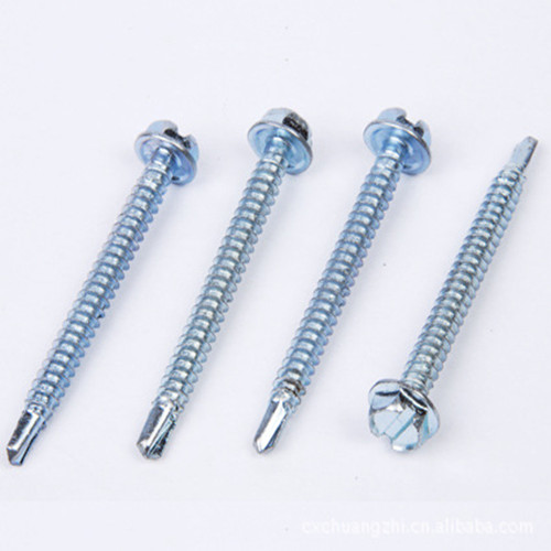 DIN7504L Hex Washer Head Drilling Screws with Slotted Drive