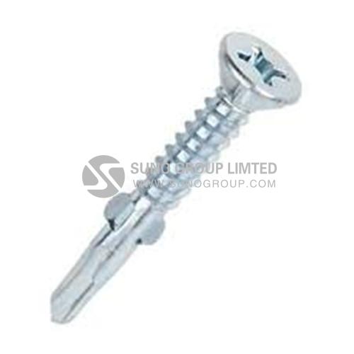 DIN7504 Cross Drive CSK Head Drilling Screws with Wings with Ribs under Head