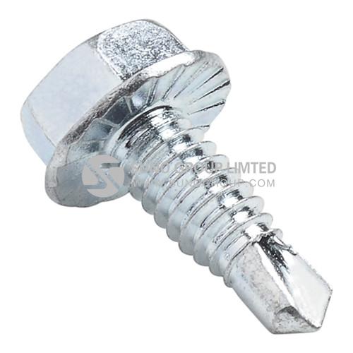 DIN7504 Hex Washer Head Drilling Screws with Serrations