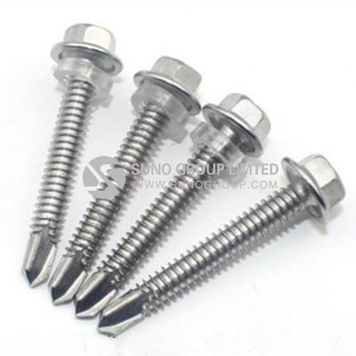 DIN7504 Hex Washer Head Drilling Screws with PE Washer